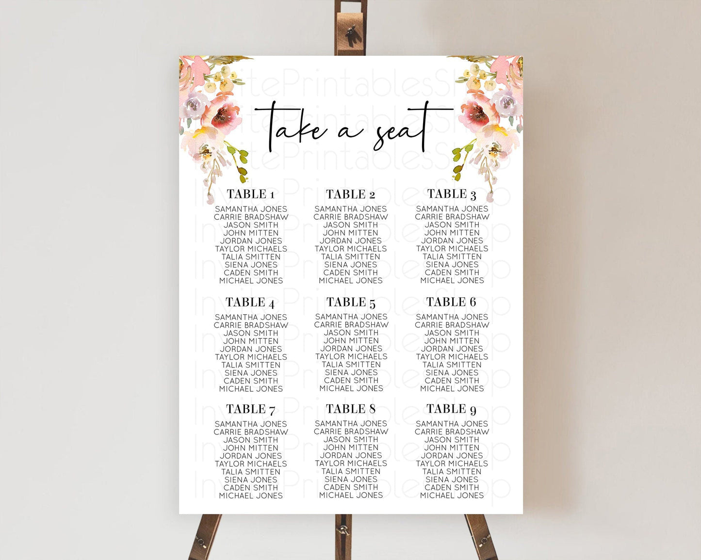 Secret Garden Seating Chart Wildflower Seating Chart Pastel Flowers Seating Chart Enchanted Garden Boho Floral Take A Seat Decor D10194