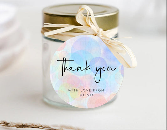 Editable Pastel Thank You Tags Bubbles Thank You Gift Tags Bubble Bath Favor