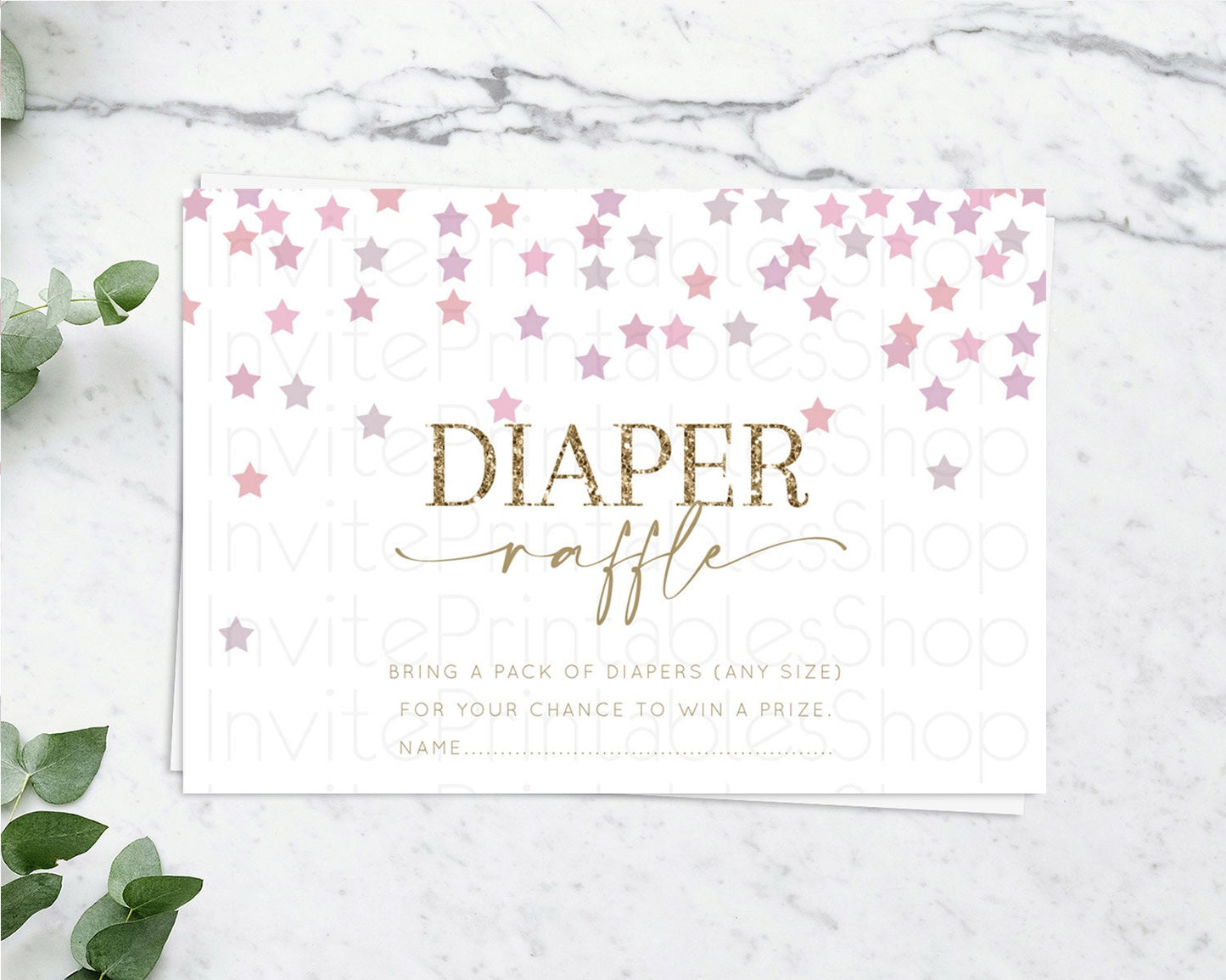 Pastel Star Diaper Raffle Card Shooting Star Diaper Raffle Insert Twinkle Little Star Diaper Ticket Rainbow Confetti Raffle Game D10344