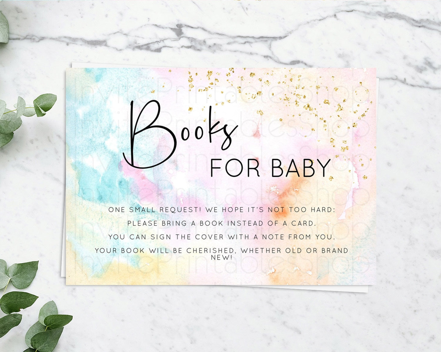 Pastel Books For Baby Card Pastel Rainbow Book Insert Colorful Ombre Watercolor Book Card Confetti Glitter Baby Book Poem Request D10548