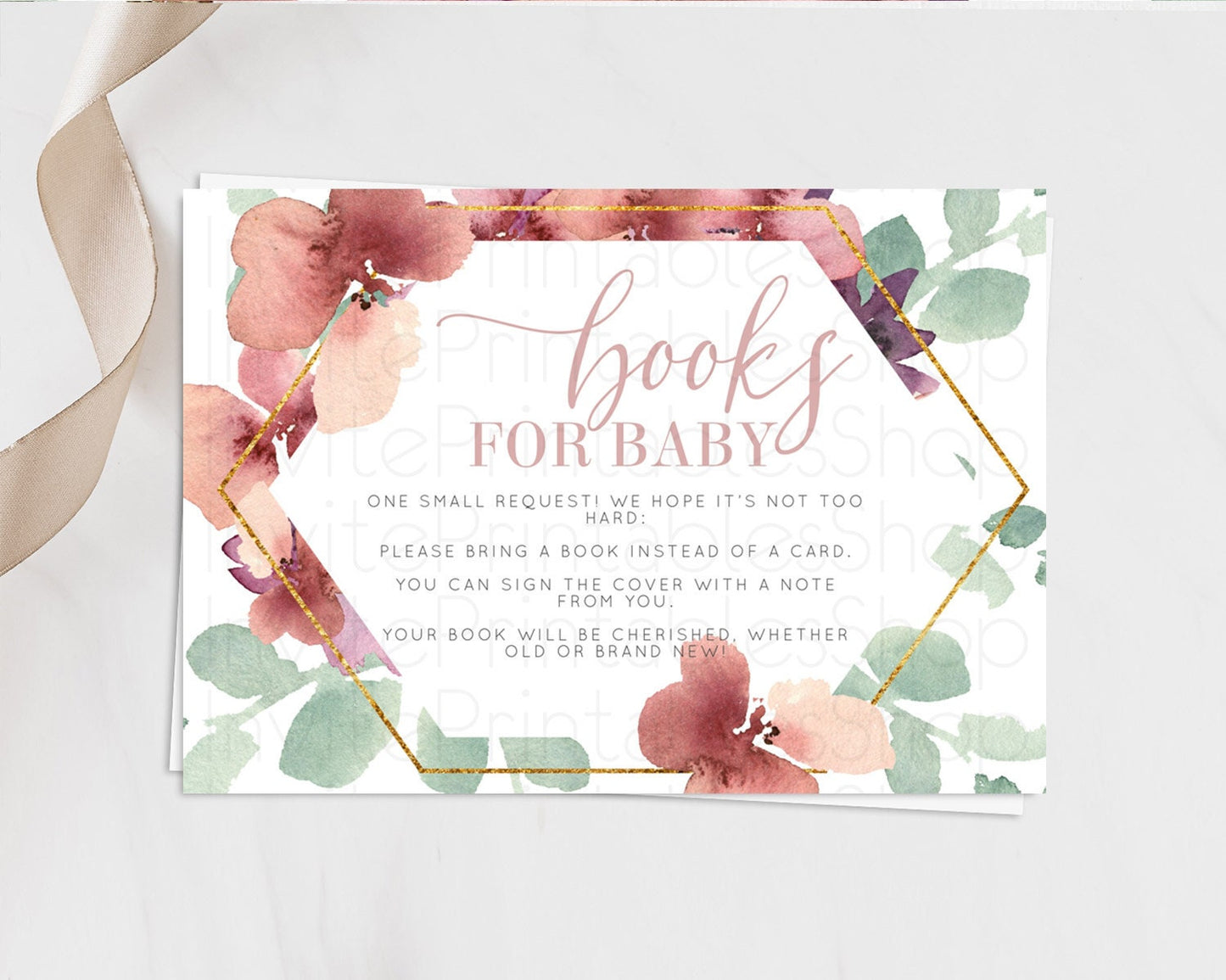Secret Garden Books For Baby Card Boho Wildflower Book Insert Pastel Flower Garden Baby Shower Card Flower Guests Book Poem Request D10964