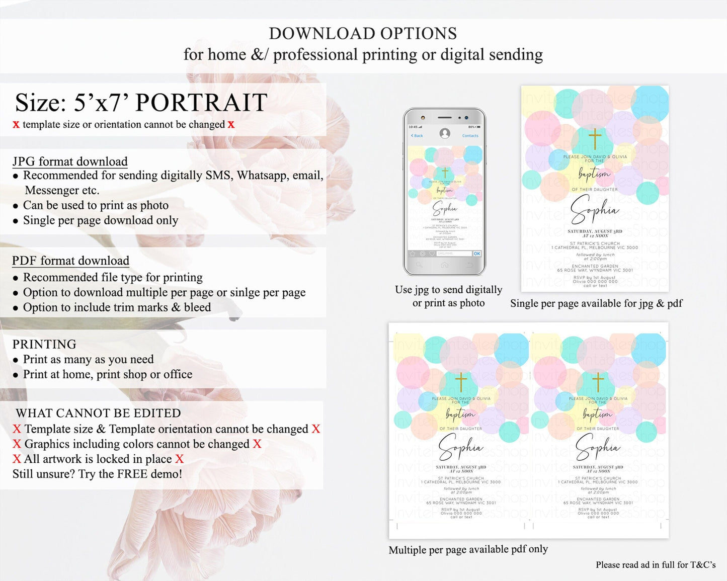 Pastel Baptism Invitation Pastel Confetti Baptism 1st Birthday Invitation Colorful Rainbow Confetti Bubbles Christening Invitation D10784