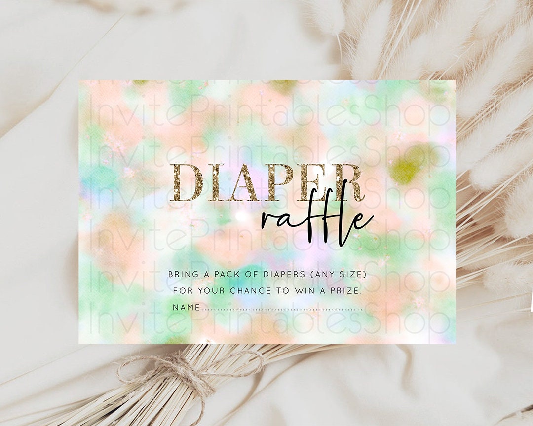 Editable Diaper Raffle Diaper Request Diaper Insert Card Baby Shower Diaper