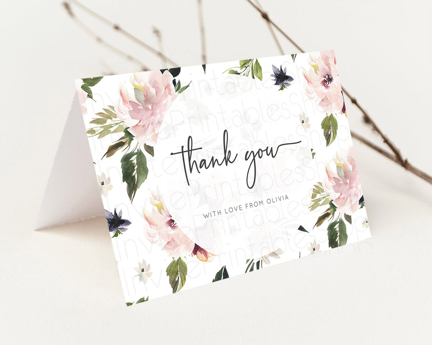 Secret Garden Thank You Wildflower Thank You Card Pastel Flower Garden Birthday Thank You Card Boho Floral Teacher Thank You Card D10538