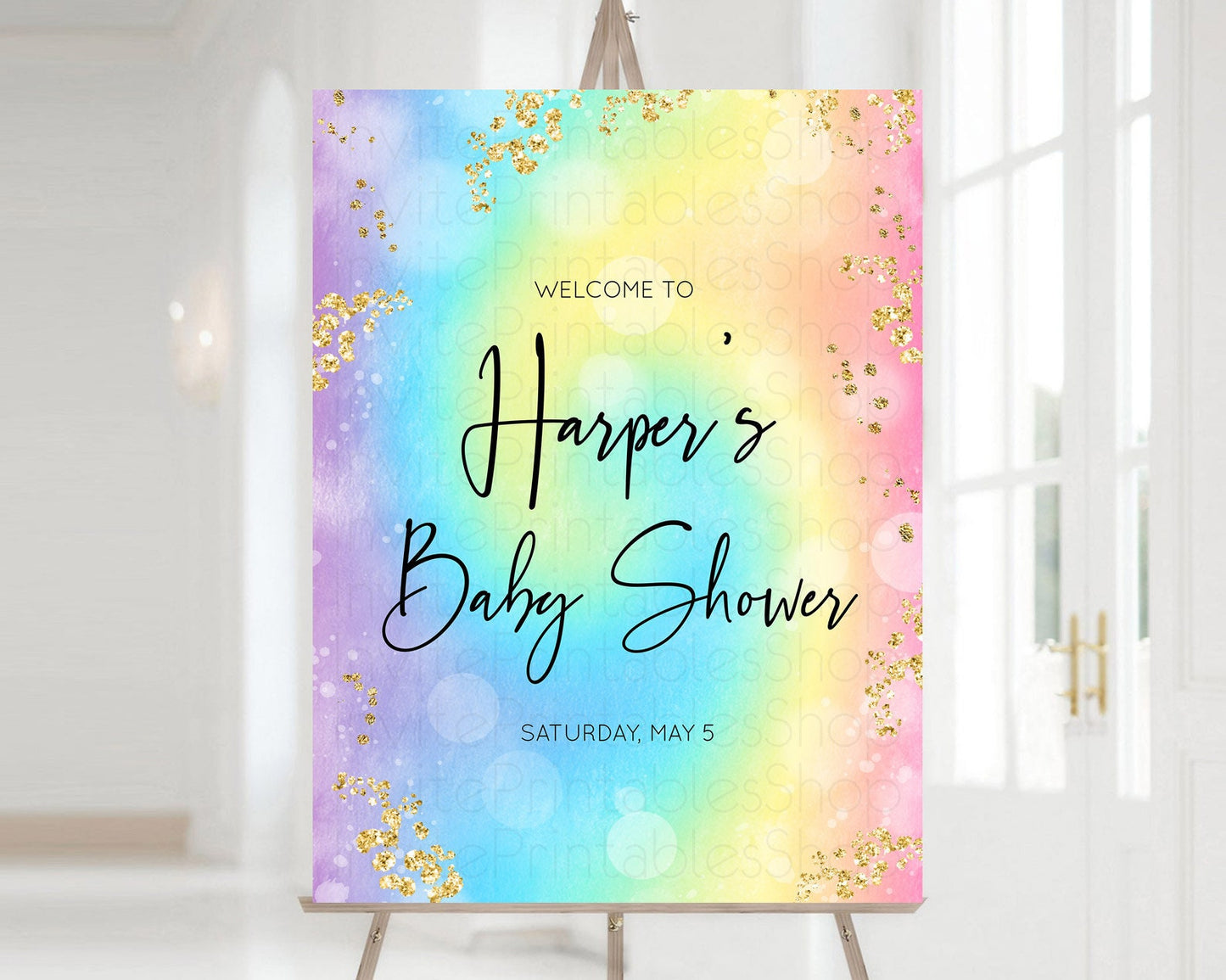 Tie Dye Baby Shower Welcome Board Rainbow Tie Dye Welcome Sign Pastel Welcome Poster Colorful Pastel Welcome Rainbow Tie Dye Sign D10568