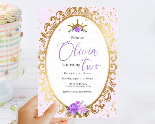 Editable Princess Birthday Invitation Castle Invitation Royal Birthday Fairy