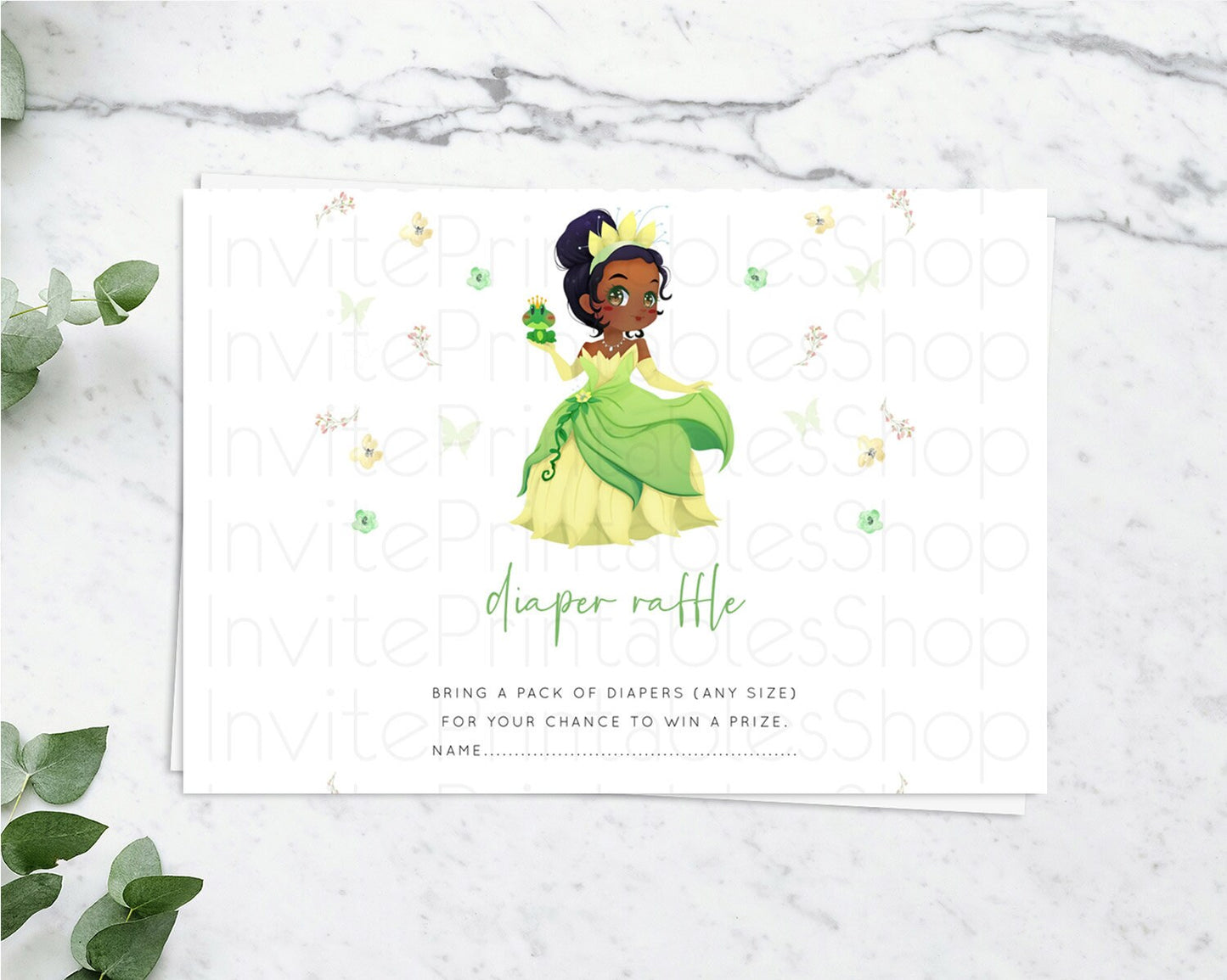 Princess Diaper Raffle Card Castle Diaper Ticket Insert Secret Garden Enchanted Castle Pastel Floral Garden Baby Shower Poem Request D10348