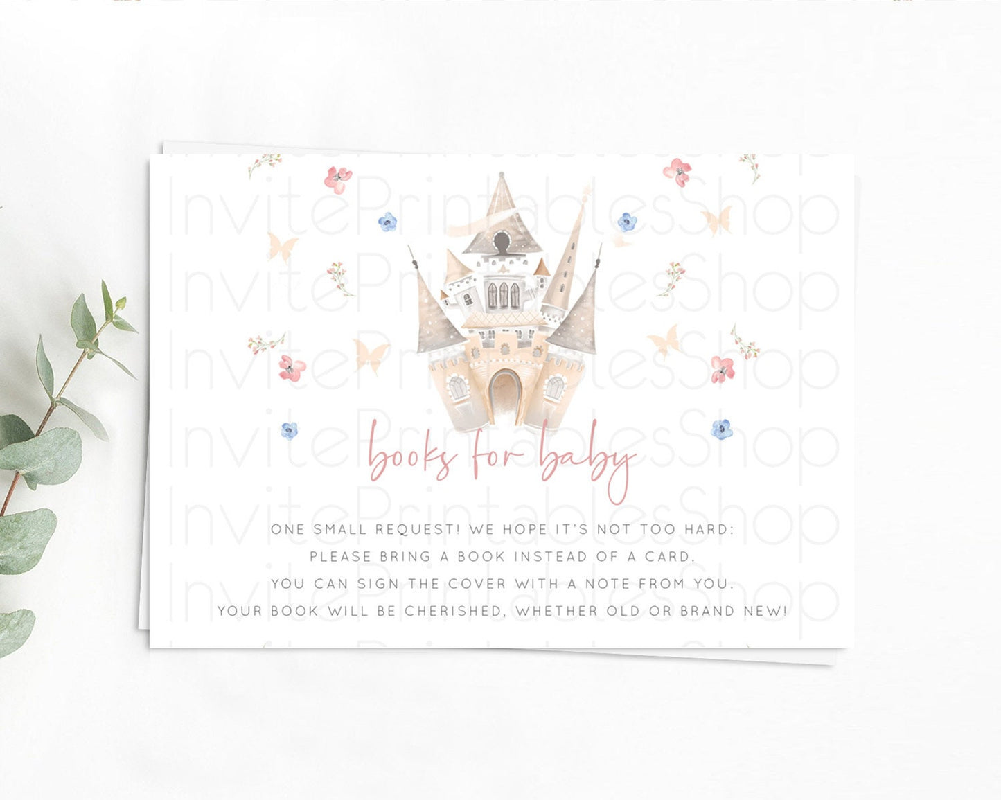 Editable Princess Books For Baby Card Castle Book Card Insert Secret Garden