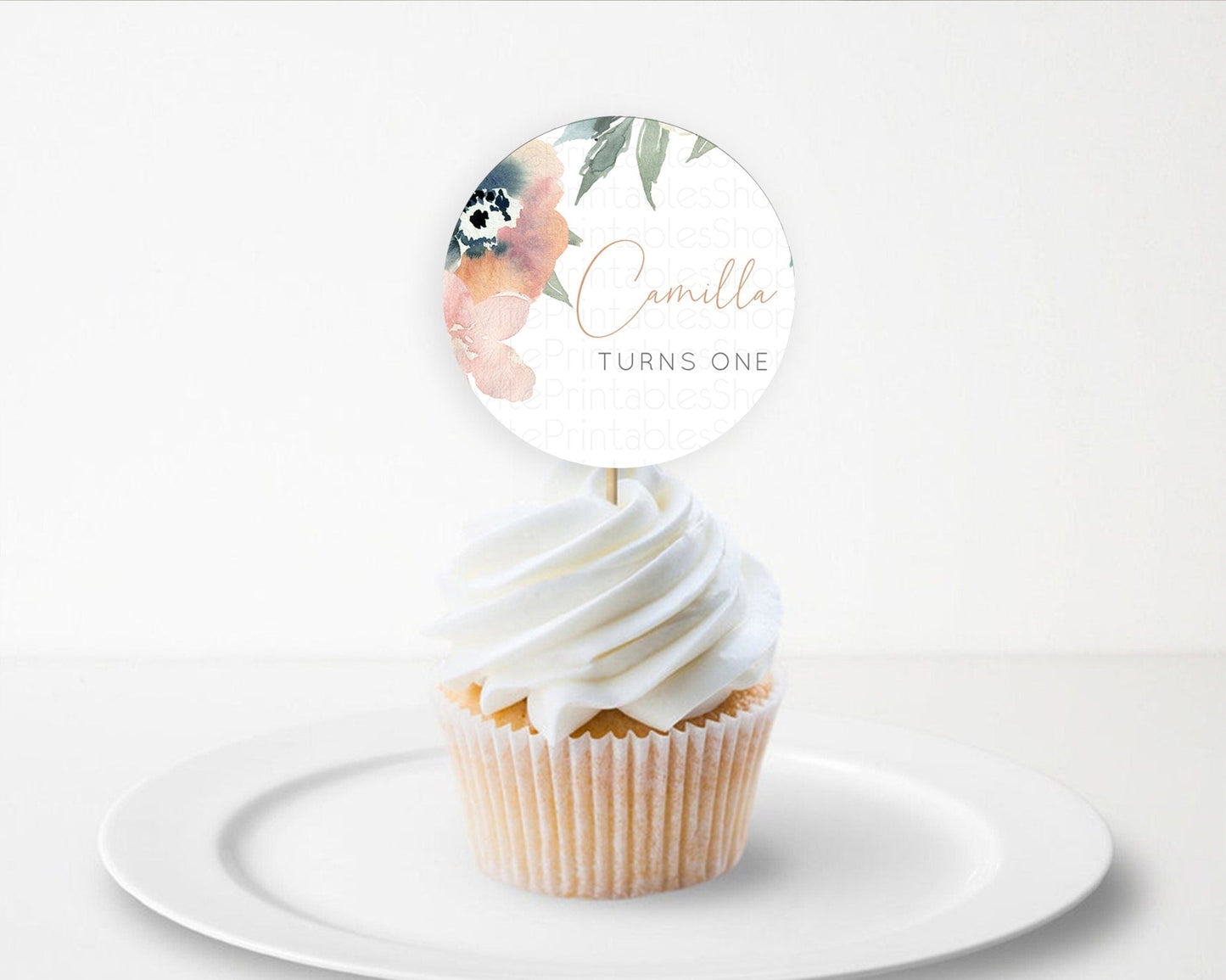 Secret Garden Cupcake Toppers Wildflower Cupcake Toppers Pastel Flowers Cupcake Toppers Enchanted Garden Boho Floral First Birthday D10787