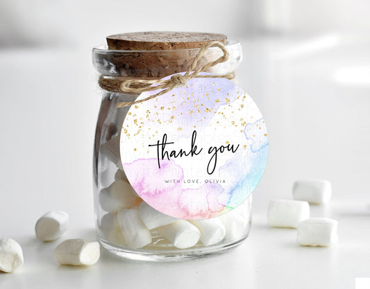 Editable Pastel Thank You Tags Rainbow Thank You Gift Tags Colorful Pastel F