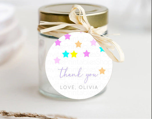 Editable Star Thank You Gift Tags Pastel Stars Thank You Tags Shooting Star