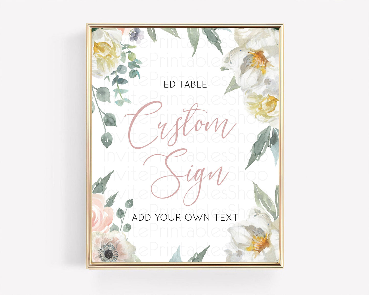 Wildflower Floral Table Sign Decor Secret Garden Sign Template Pastel Floral Garden Party Boho Flowers Birthday Baby Shower Wedding D10121