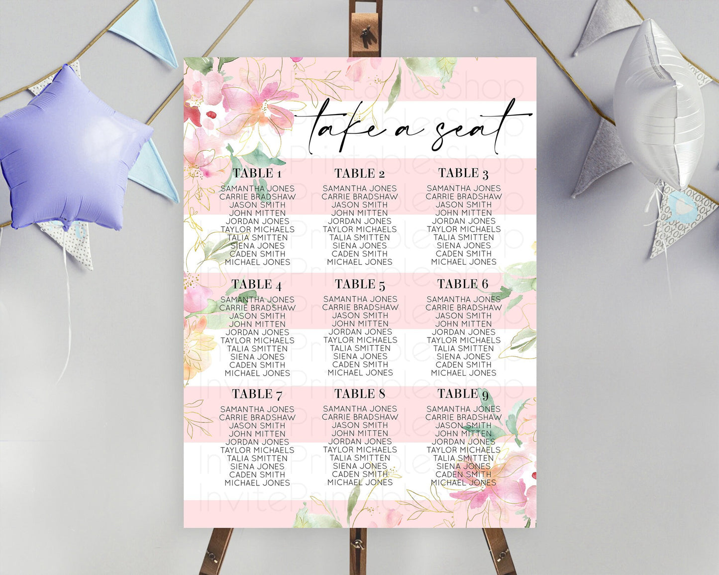 Secret Garden Seating Chart Wildflower Seating Chart Pastel Flowers Seating Chart Enchanted Garden Boho Floral Take A Seat Décor D10301