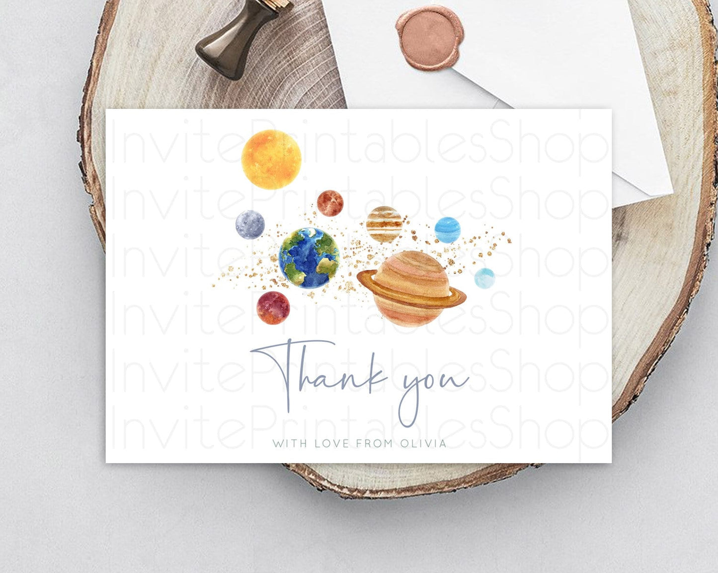Editable Space Thank You Space Thank You Card First Trip Around the Sun Than