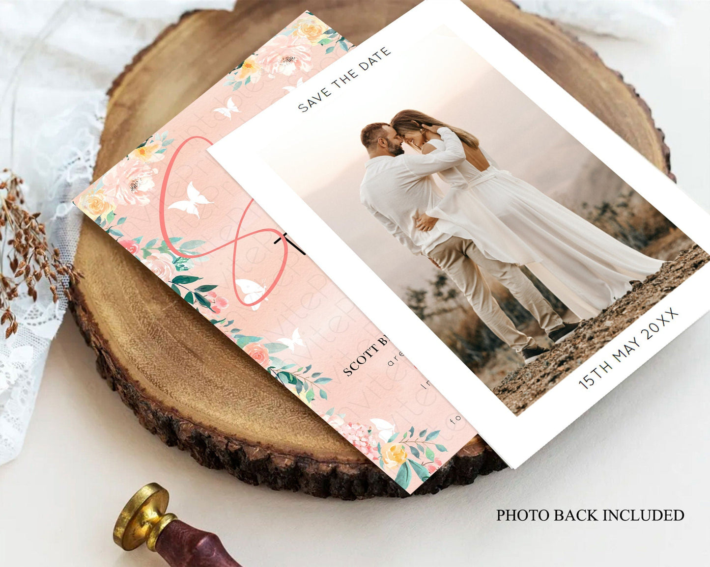 Wildflower Save The Date Template Secret Garden Save The Date Pastel Floral Garden Party Boho Flowers Birthday Baby Shower Wedding D10245
