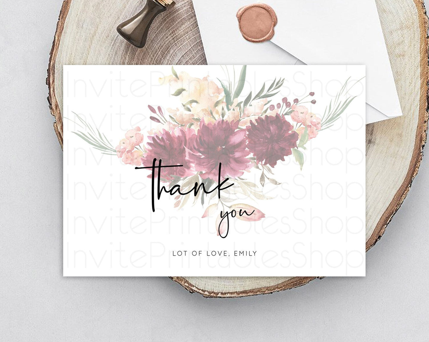 Secret Garden Thank You Wildflower Thank You Card Pastel Flower Garden Birthday Thank You Card Boho Floral Teacher Thank You Card D10685