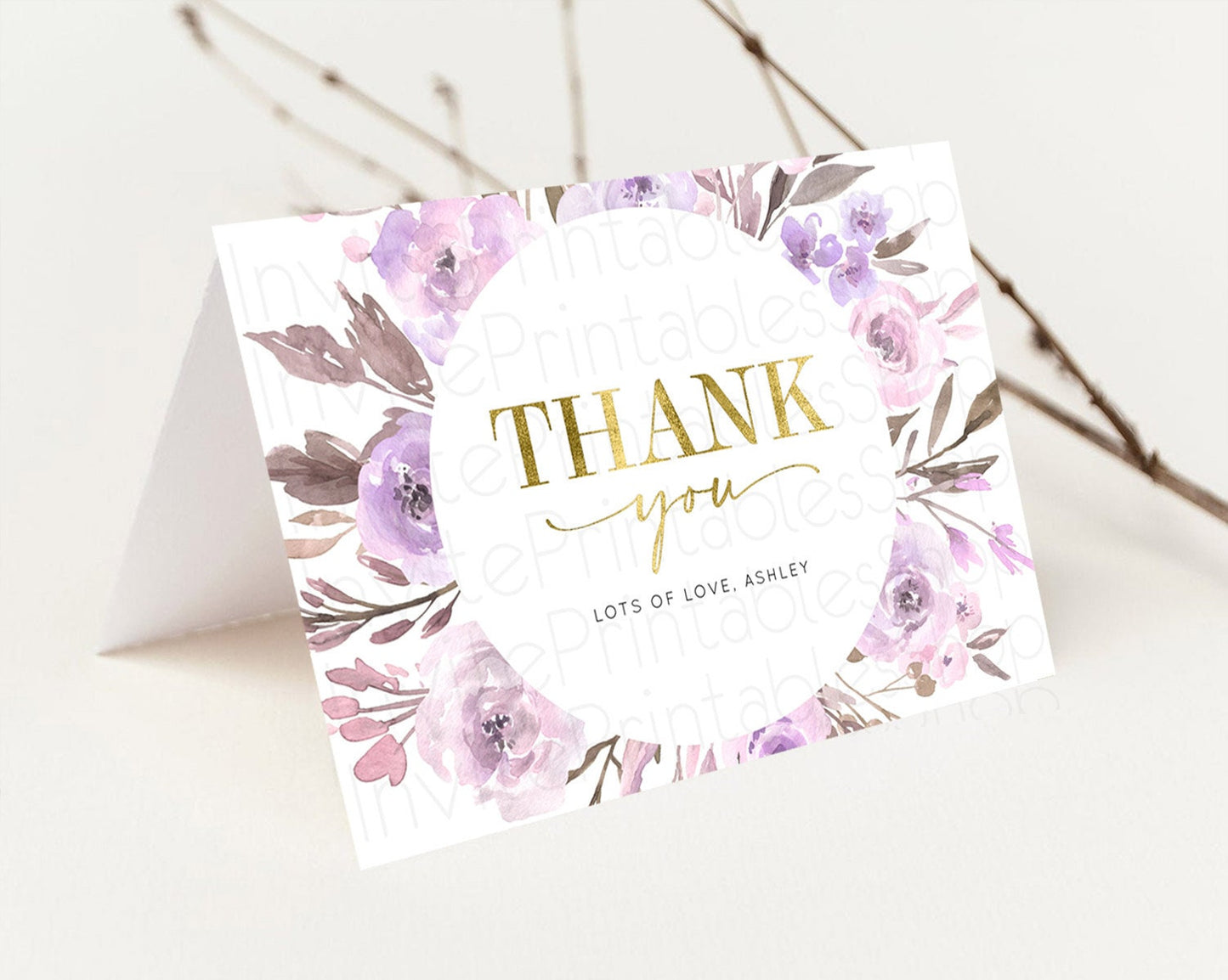 Secret Garden Thank You Wildflower Thank You Card Pastel Flower Garden Birthday Thank You Card Boho Floral Teacher Thank You Card D10201