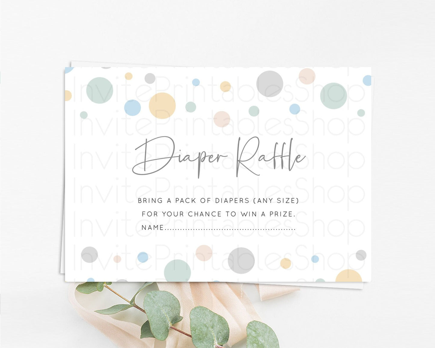 Rainbow Diaper Raffle Card Pastel Sprinkles Diaper Raffle Insert Rainbow Confetti Diaper Ticket Colorful Bubbles Pastel Raffle Game D11021