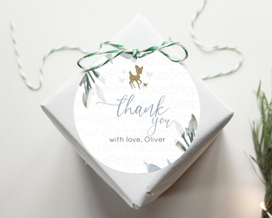 Editable Fawn Thank You Tags Deer Thank You Gift Tags Pastel Floral Deer Fav
