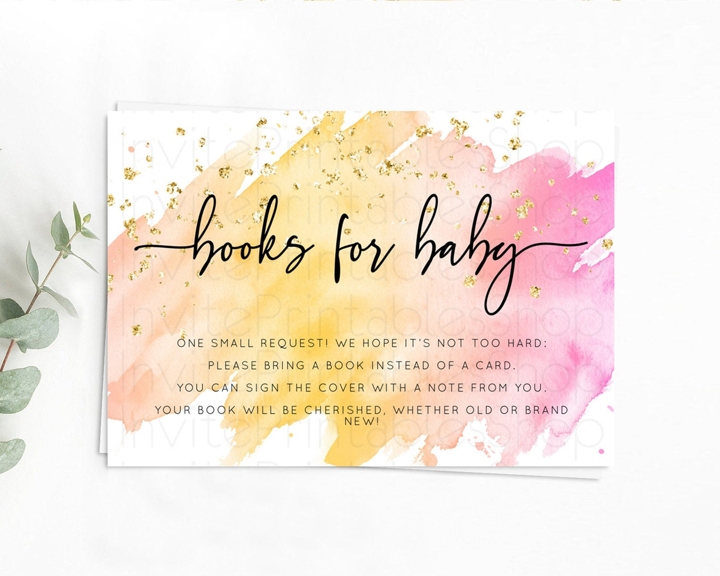 Pastel Books For Baby Card Pastel Rainbow Book Insert Colorful Ombre Watercolor Book Card Confetti Glitter Baby Book Poem Request D10527