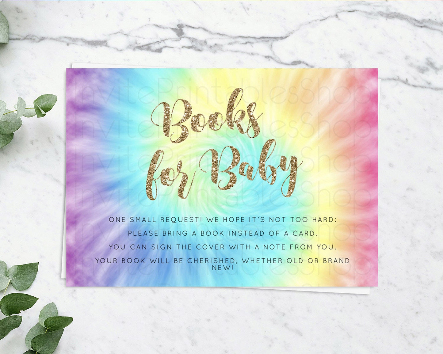 Tie Dye Books For Baby Card Rainbow Tie Dye Book Insert Pastel Rainbow Watercolor Book Card Tie Dye Colors Guests Book Poem Request D10580