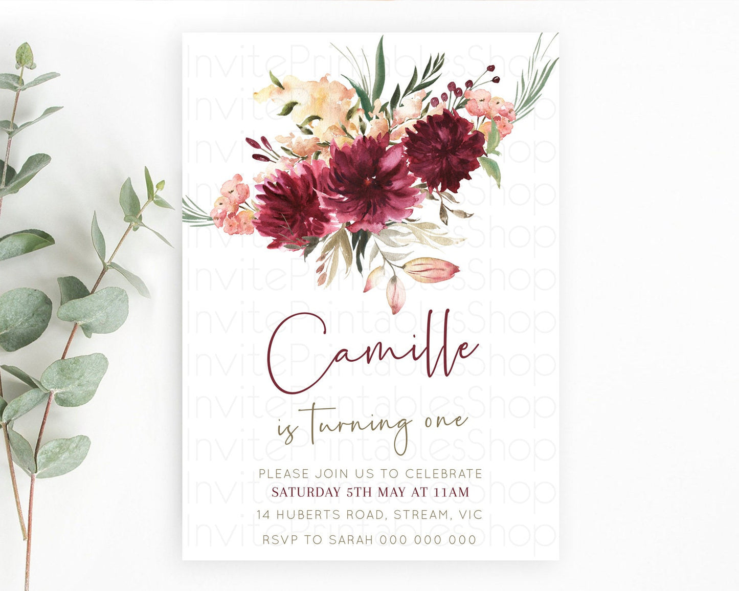 Secret Garden Invitation Wildflower Birthday Invitation Pastel Flowers Invite Enchanted Garden Boho Floral 3rd 2nd First Birthday D10685