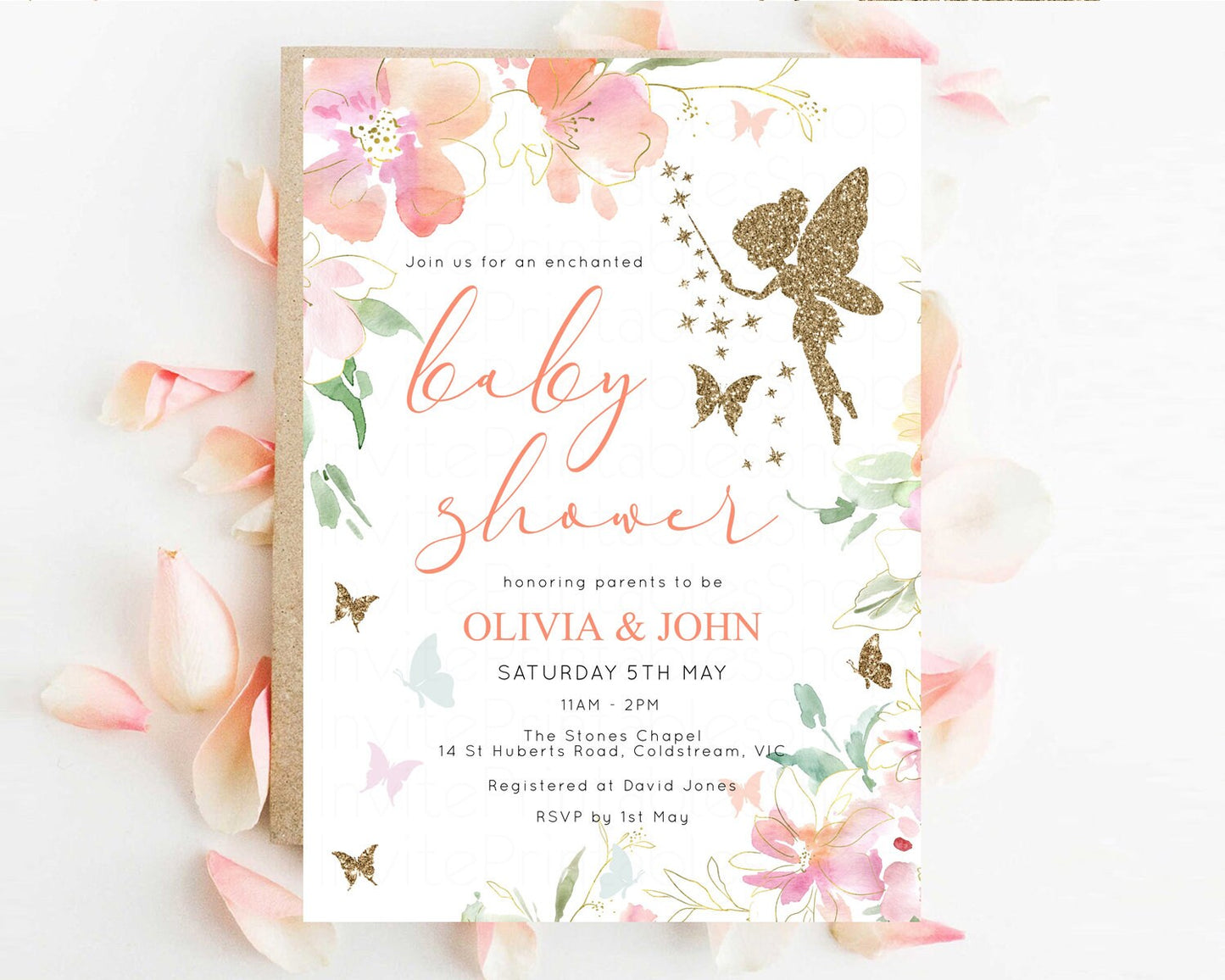 Fairy Baby Shower Invitation Enchanted Forest Baby Shower Secret Garden Shower Whimsical Floral Shower Boho Botanical High Tea Party 91