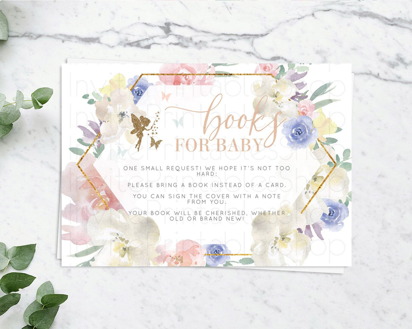 Fairy Books For Baby Card Fairy Book Insert Enchanted Garden Fairy Book Card Pastel Floral Butterfly Cards Secret Garden Book Poem D10829