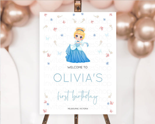 Editable Princess Birthday Welcome Sign Castle Welcome Board Secret Garden E
