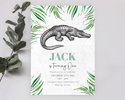 Editable Crocodile Birthday Invitation Alligator Birthday Invitation Later A