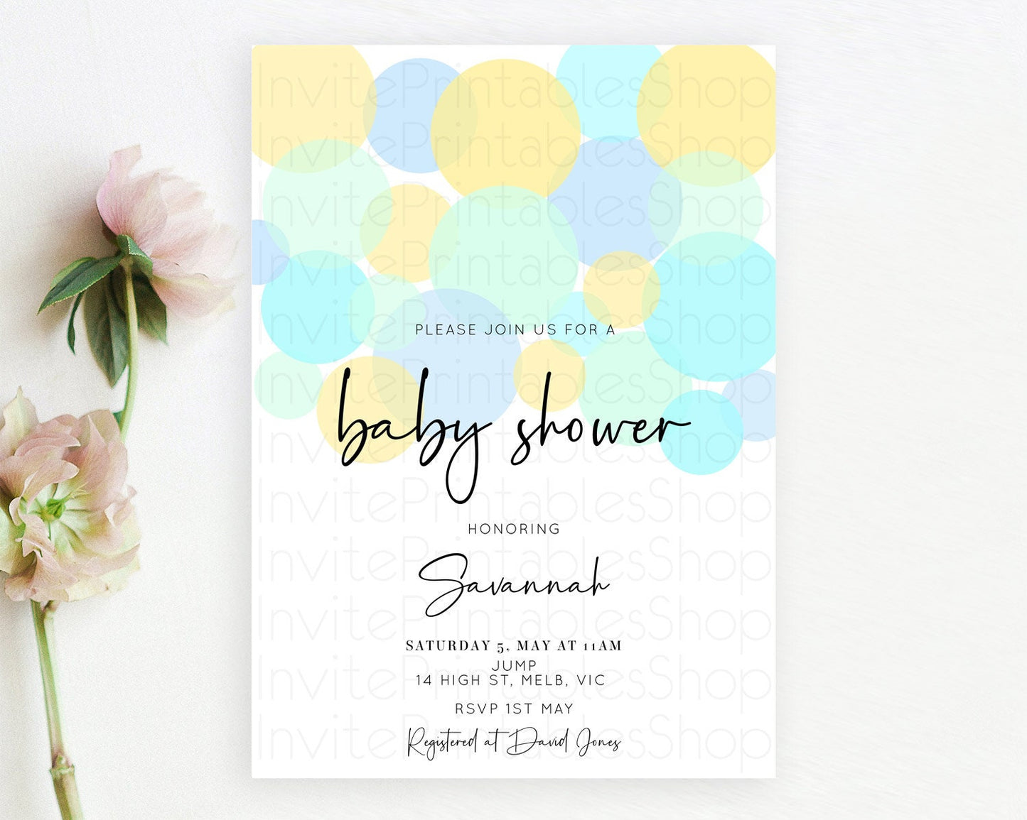 Pastel Rainbow Baby Shower Invitation Pastel Confetti Invitation Sprinkles Bubbles Invitation Colorful Rainbow Confetti Theme 100206