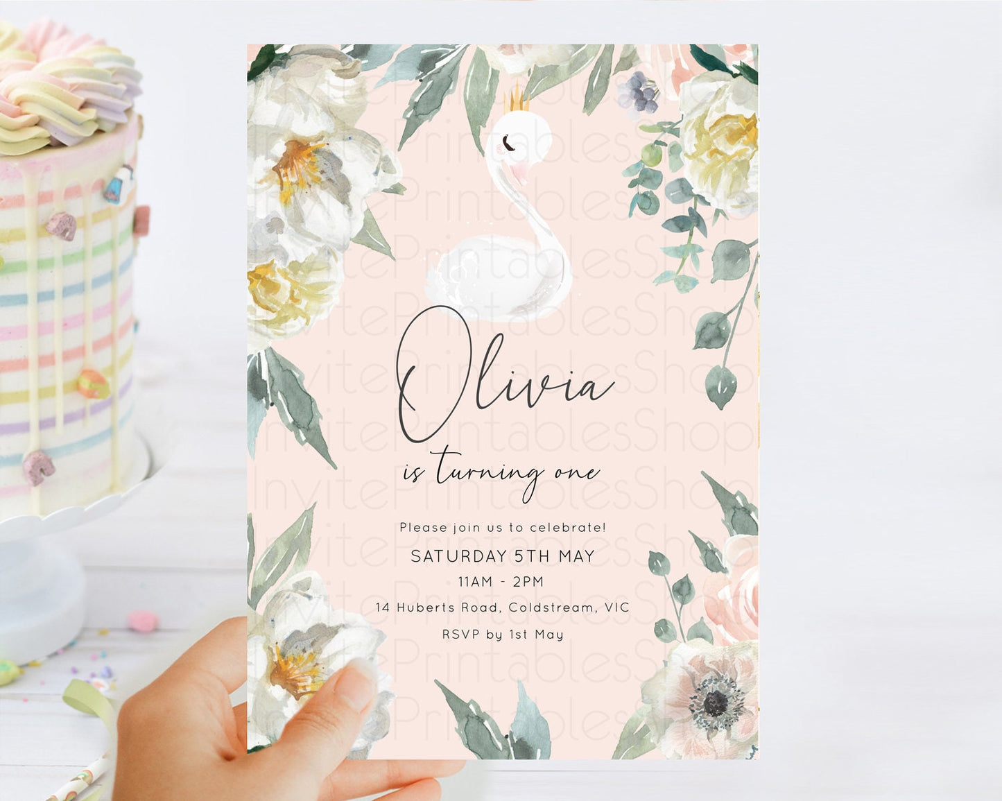 Editable Swan Birthday Invitation Swan Princess Ballet Invitation Enchanted