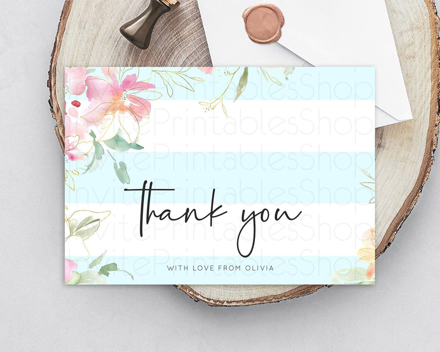 Secret Garden Thank You Wildflower Thank You Card Pastel Flower Garden Birthday Thank You Card Boho Floral Teacher Thank You Card D10303