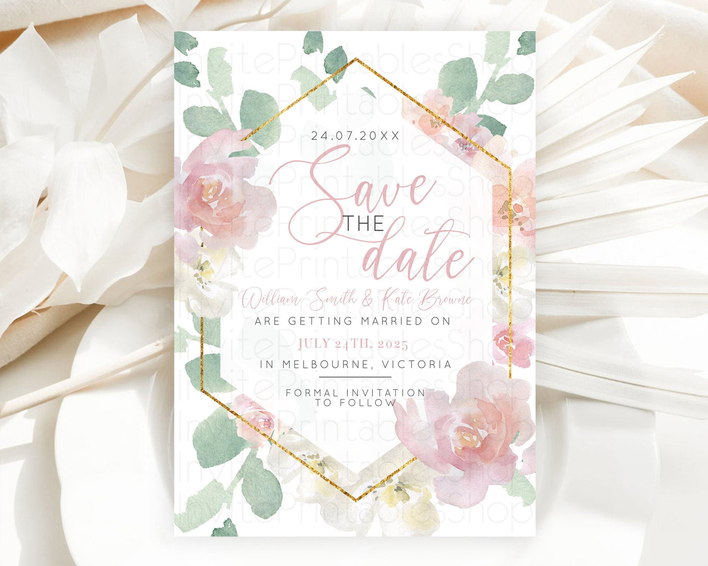 Wildflower Save The Date Template Secret Garden Save The Date Pastel Floral Garden Party Boho Flowers Birthday Baby Shower Wedding D10965