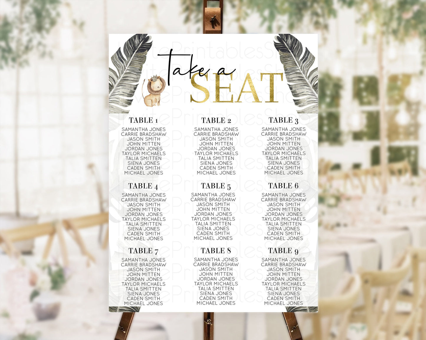 Lion Seating Chart Safari Lion Seating Chart Modern Lion Party Decor Safari Adventure Party Minimalist Lion Seating Sign Take A Seat D10599