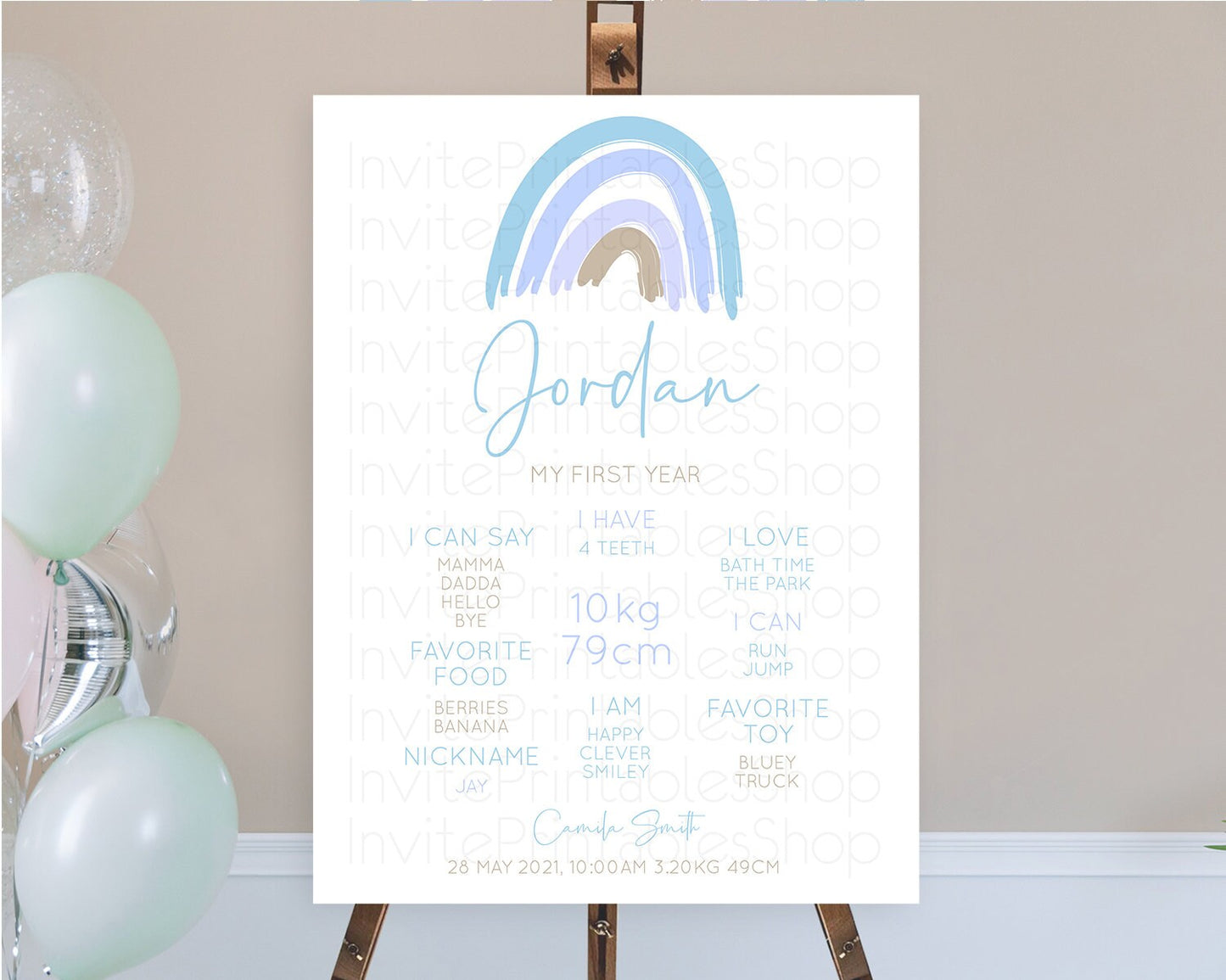 Pastel Rainbow First Birthday Milestone Poster Boho Rainbow Milestone Board Rainbow Milestone Pastel Milestone Rainbow 1st Birthday D10352