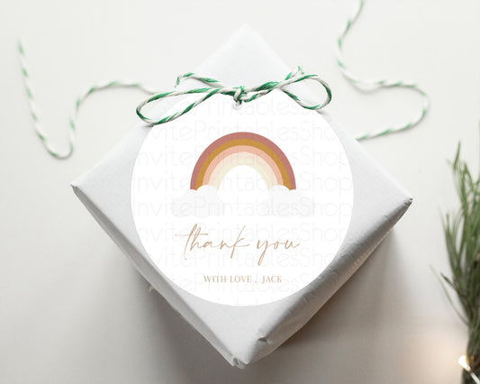 Editable Pastel Rainbow Thank You Tags Boho Rainbow Thank You Gift Tags Rain