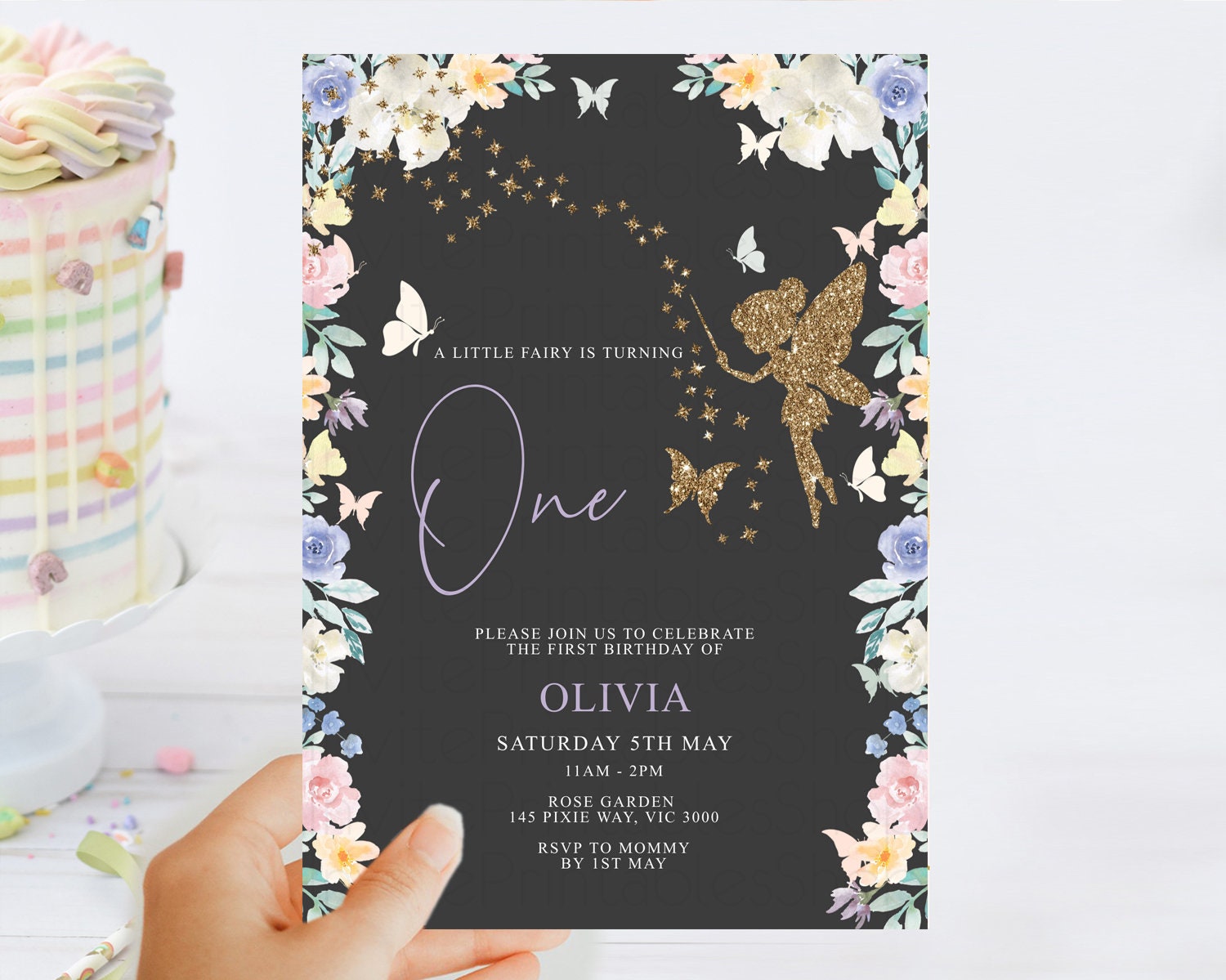 Editable Fairy Birthday Invitation Fairy Invites Fairy Tea Party Fairy Garde