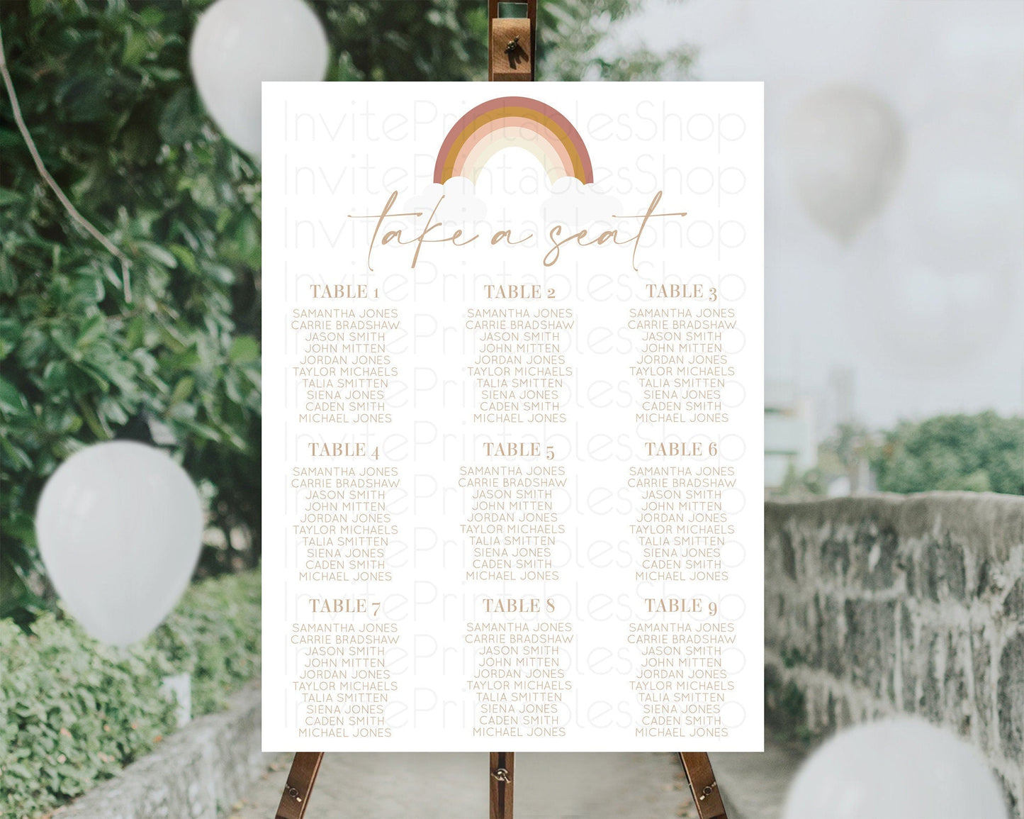 Pastel Rainbow Seating Chart Boho Rainbow Seating Chart Rainbow Seating Chart Pastel Seating Chart Boho Rainbow Seating Sign D10122