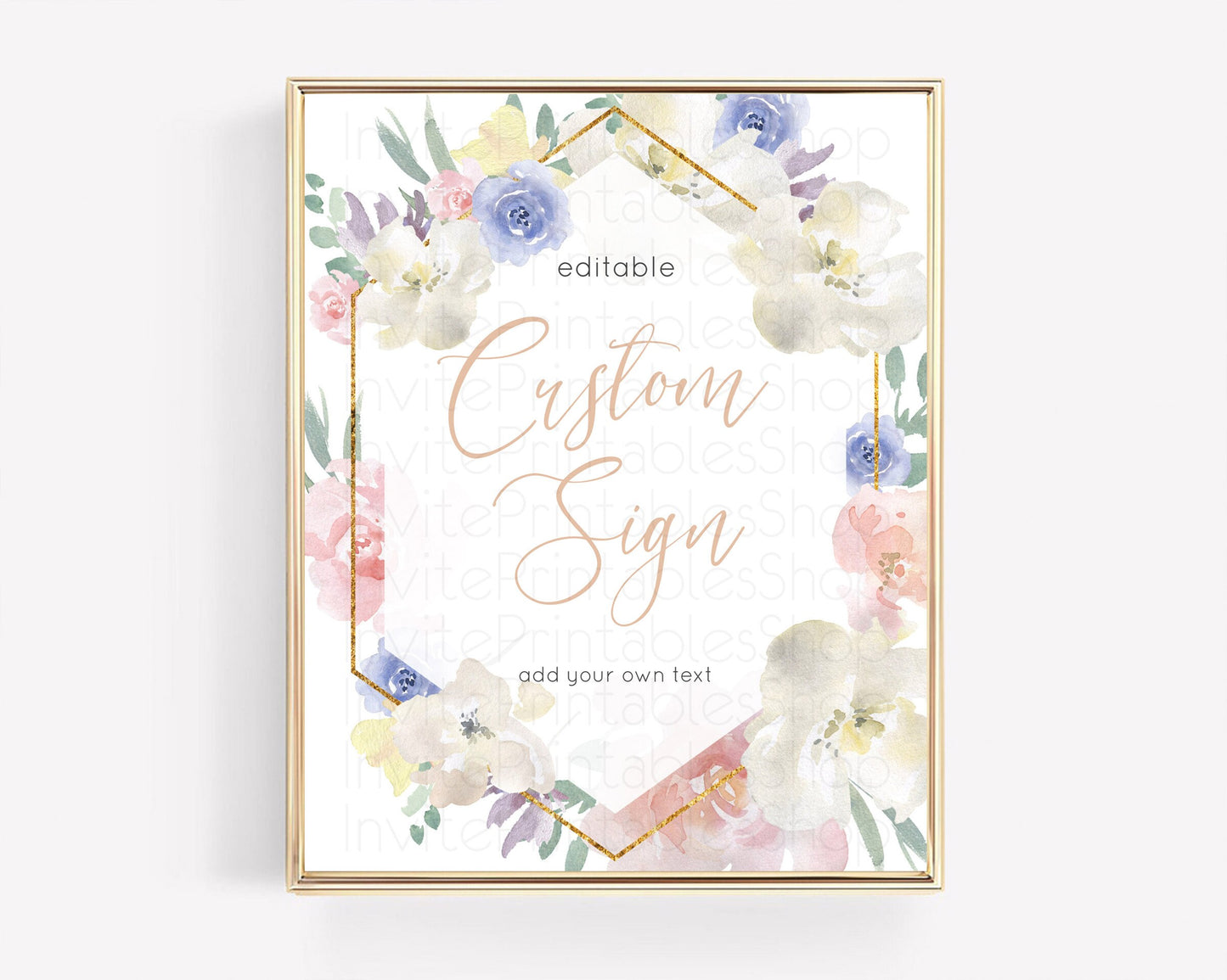 Wildflower Floral Table Sign Decor Secret Garden Sign Template Pastel Floral Garden Party Boho Flowers Birthday Baby Shower Wedding D10254