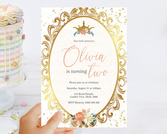 Editable Princess Birthday Invitation Castle Invitation Royal Birthday Fairy