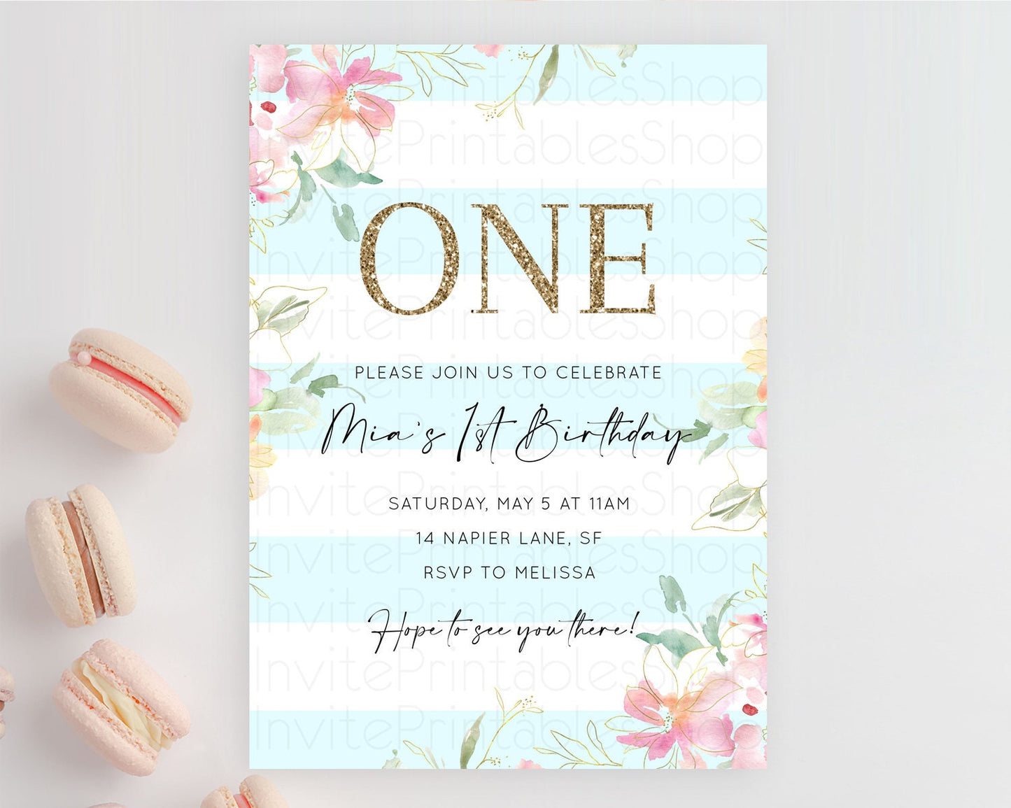 Secret Garden Invitation Wildflower Birthday Invitation Pastel Flowers Invite Enchanted Garden Boho Floral 3rd 2nd First Birthday D10304