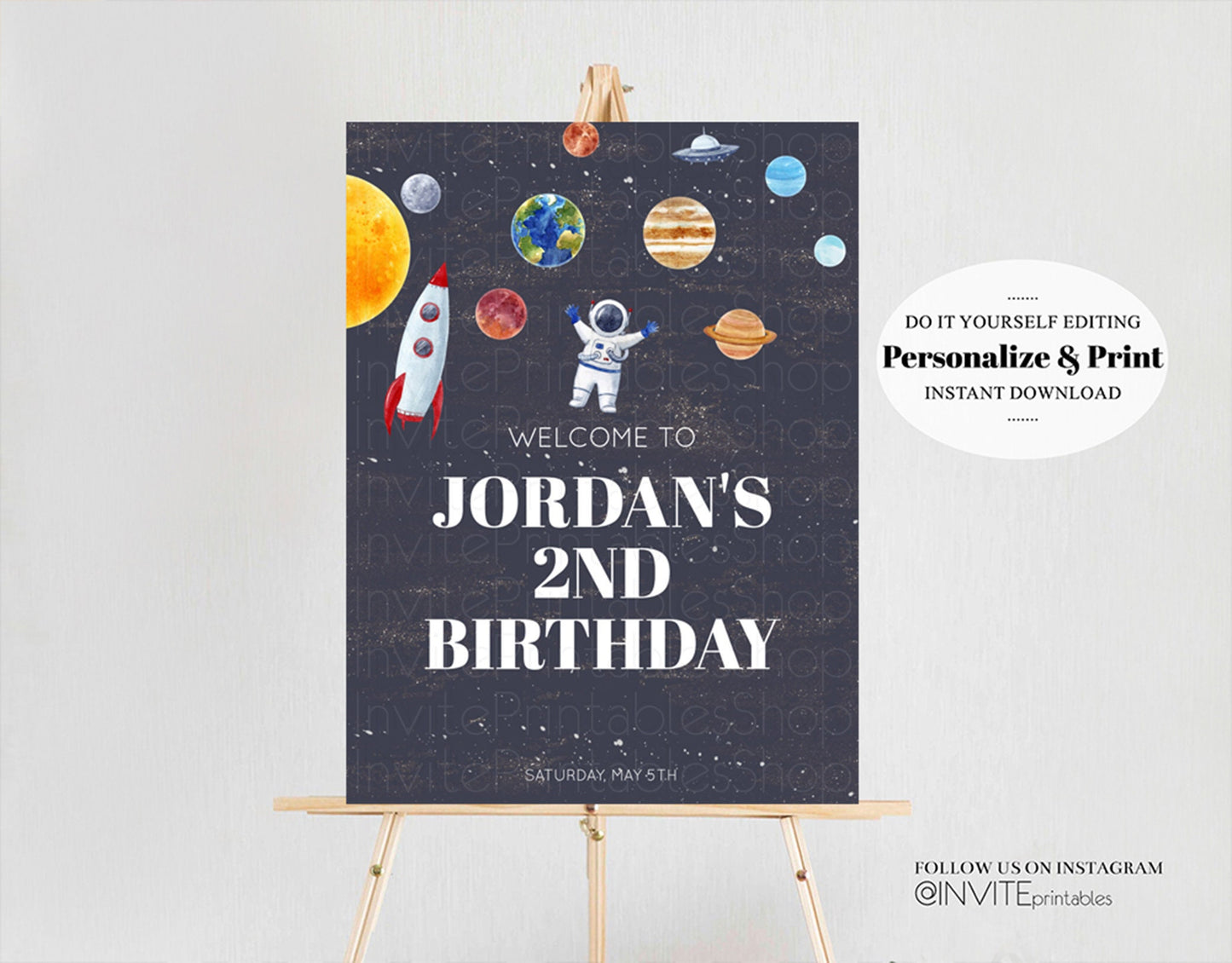 Space Welcome Sign Solar System Welcome Board Galaxy Welcome Poster Astronaut Kids Birthday Poster Rocket Space Ship Moon Night Sky Star 494