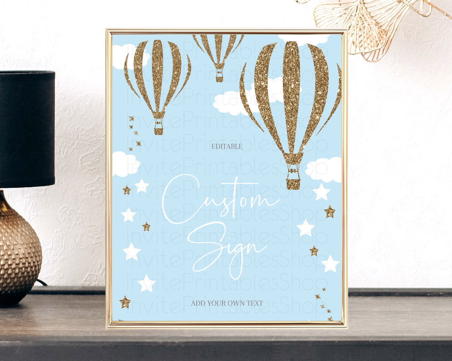 Hot Air Balloon Sign Hot Air Balloon Table Sign Decor Adventure Awaits Mr. ONEderful Party 1st Birthday Baptism Baby Shower D10332