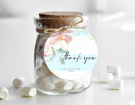 Editable Secret Garden Thank You Tags Wildflower Thank You Gift Tags Pastel
