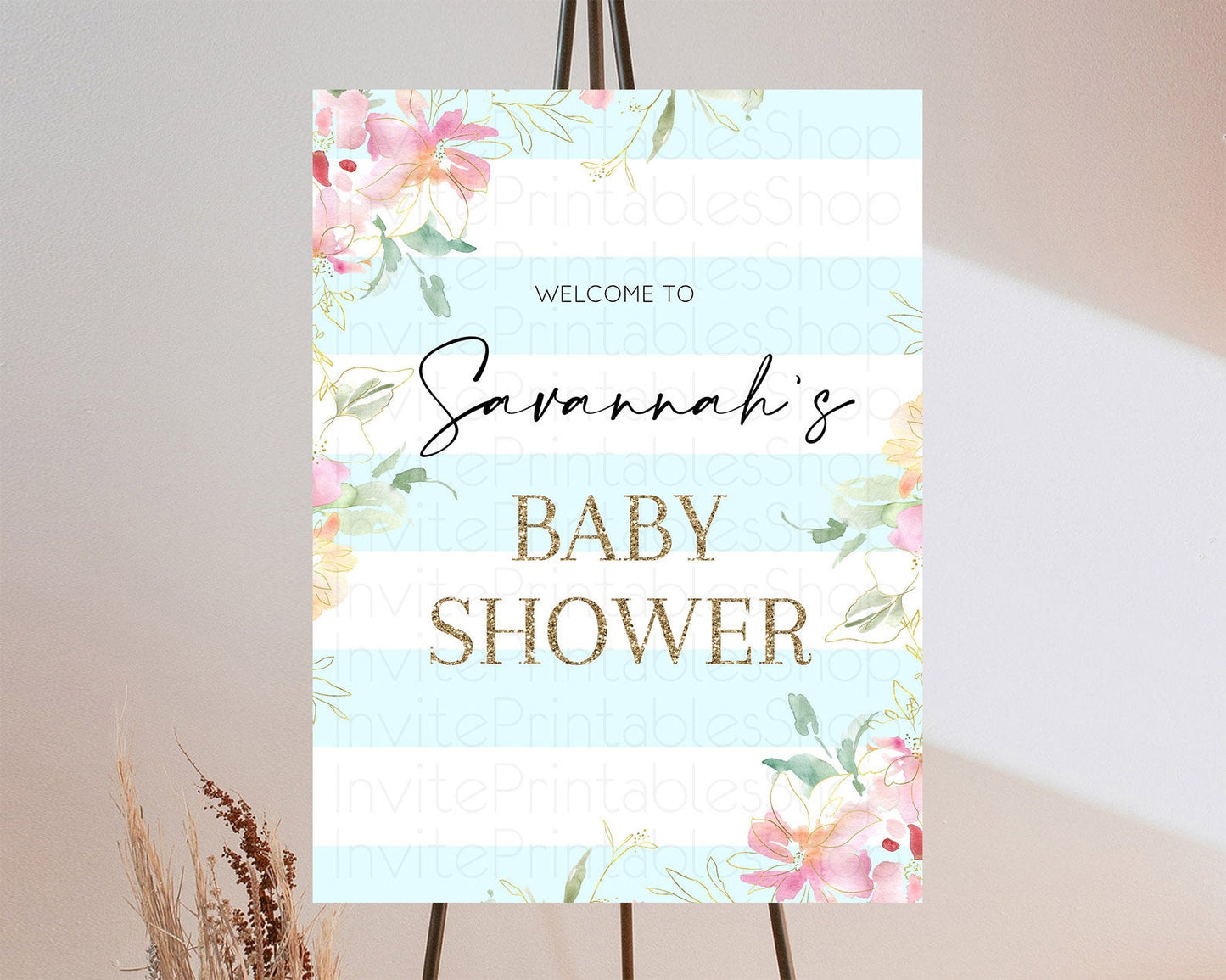 Secret Garden Baby Shower Welcome Sign Wildflower Welcome Board Pastel Flower Garden Welcome Poster Boho Wildflower Welcome Sign D10304