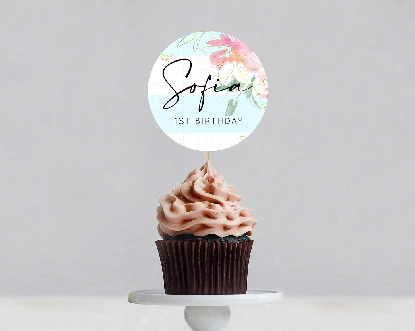 Secret Garden Cupcake Toppers Wildflower Cupcake Toppers Pastel Flowers Cupcake Toppers Enchanted Garden Boho Floral First Birthday D10304