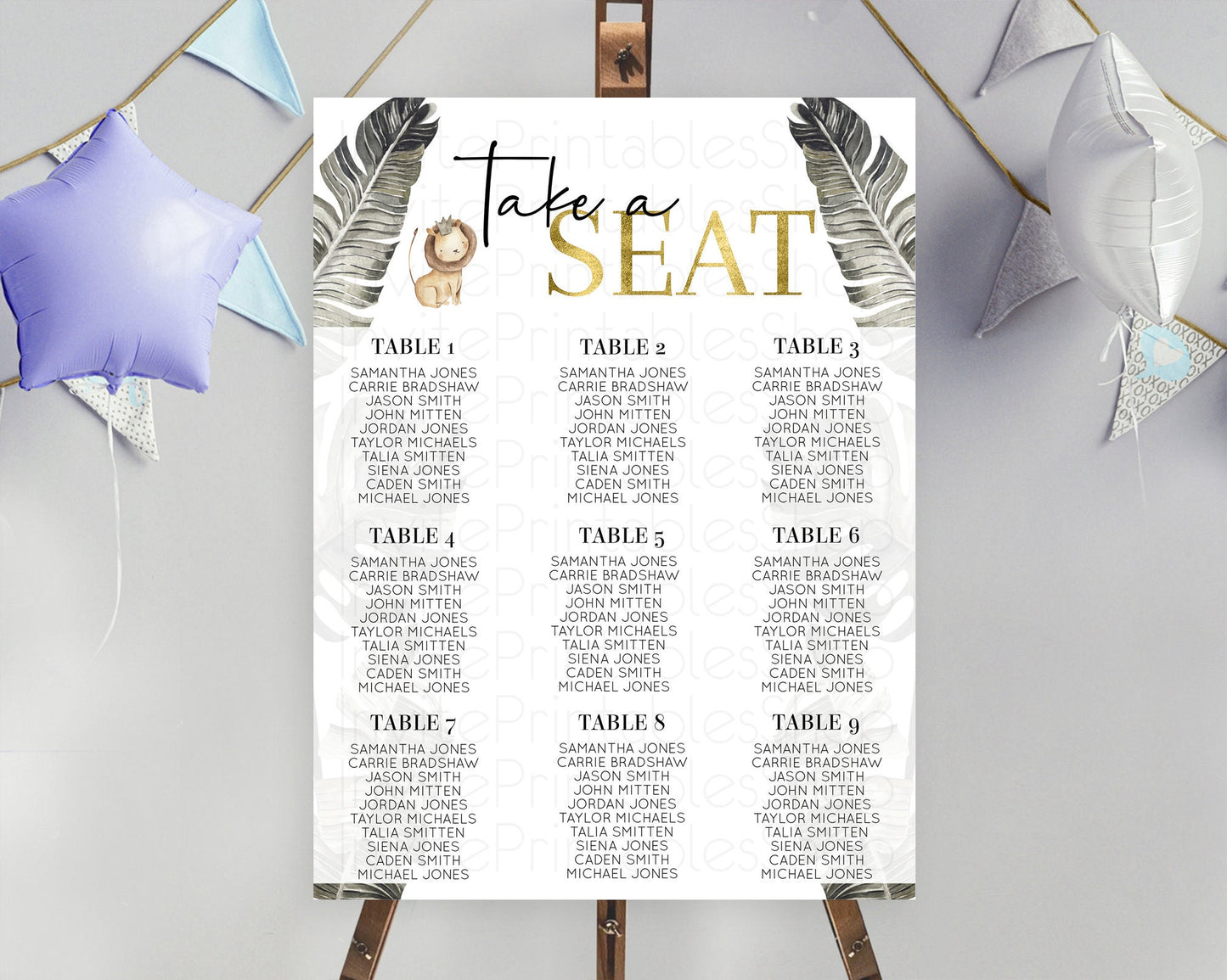 Lion Seating Chart Safari Lion Seating Chart Modern Lion Party Decor Safari Adventure Party Minimalist Lion Seating Sign Take A Seat D10599