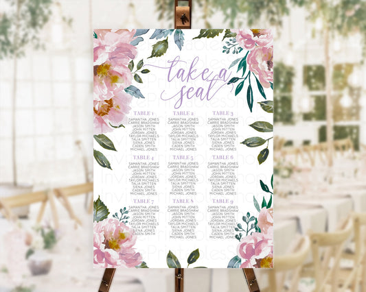 Editable Secret Garden Seating Chart Wildflower Seating Chart Pastel Flowers