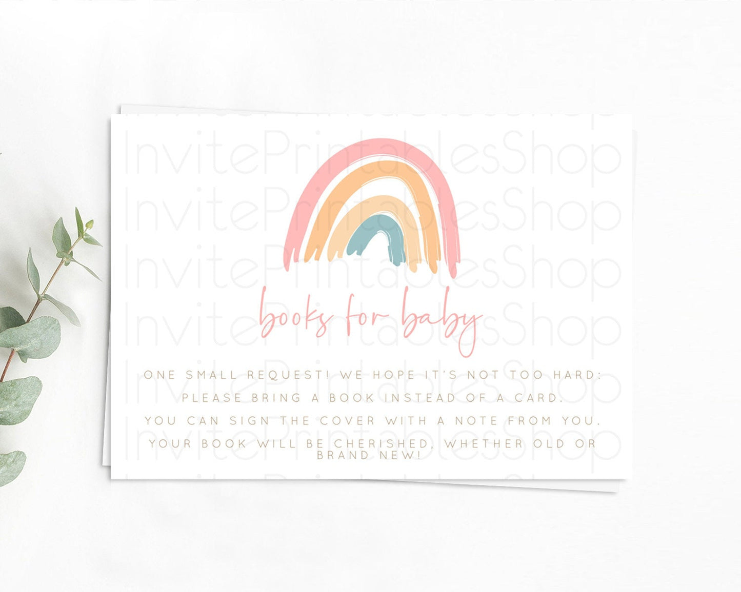 Pastel Rainbow Books For Baby Card Boho Rainbow Book Insert Boho Rainbow Book Card Pastel Watercolor Baby Shower Book Poem Request D10350